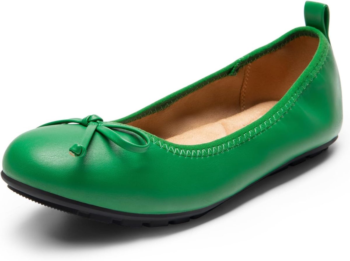 Women's Flats, Foldable Ballet Flats for Women, Bowknot Round Toe Comfort Light Weight Slip-On Dress Shoes - Image 1