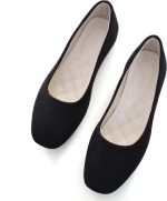 Women Comfort Square Toe Ballets Flats, Slip On Classical Walking Shoes for Wedding/Driving/Dating