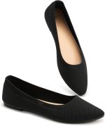 Women's Mesh Flats Shoes Pointed-Toe Dress Shoes for Women Black Flats Shoes Comfortable Memory Foam Flats Shoes
