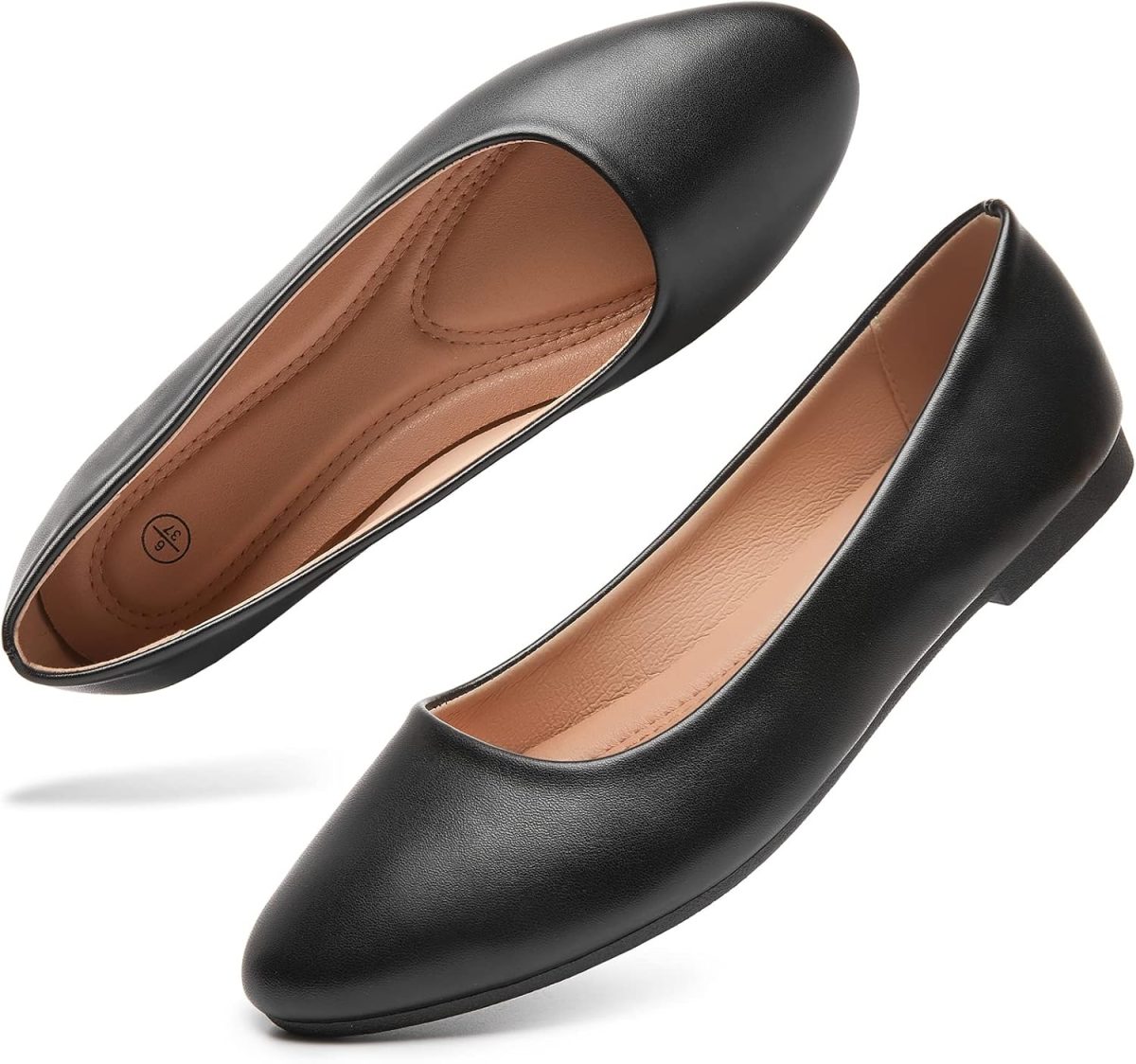 Women's Flats Shoes Ballet Flats Dress Shoes Comfortable PU Leather Slip on Shoes for Women - Image 1