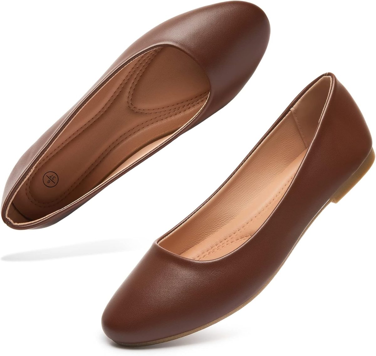 Women's Flats Shoes Ballet Flats Dress Shoes Comfortable PU Leather Slip on Shoes for Women - Image 1
