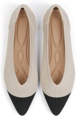 Women's Flats Shoes Pointed Toe Knit Ballet Comfortable  Slip On Flat
