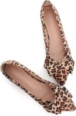 Bowknot Ballet Flats Women's Pointy Toe Flat Shoes Suede Dress Shoes Wear to Work Slip On Moccasins - Image 2