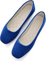 Women Comfort Square Toe Ballets Flats, Slip On Classical Walking Shoes for Wedding/Driving/Dating