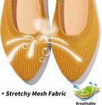 Women's Mesh Flats Shoes Pointed-Toe Dress Shoes for Women Black Flats Shoes Comfortable Memory Foam Flats Shoes - Image 2